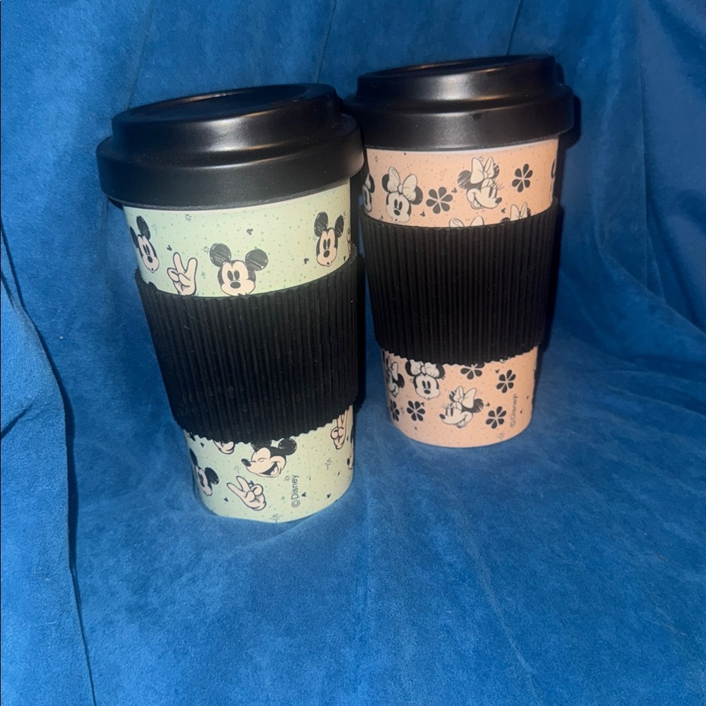 Disney Mickey and Minnie Mouse Travel Mugs
